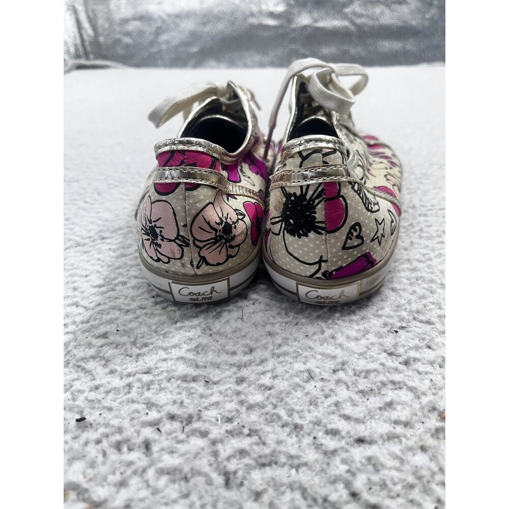 Coach Tennis Shoes Womens 10 B Dee Daisy Floral Print Canvas Sneaker - Picture 8 of 10